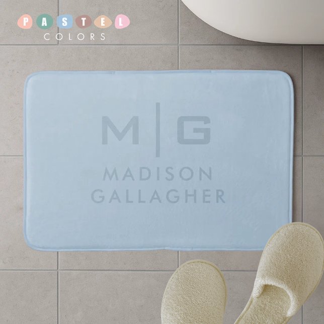 Tapete De Banheiro Cor Azul-Bebê Pastel Céu Macio Sólido (Solid Soft Sky Light Pastel Baby Blue Color Bath Mat
)