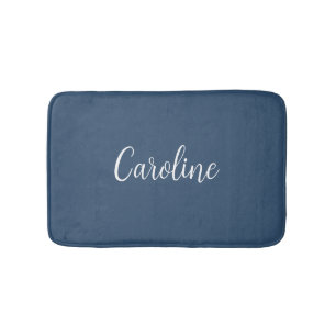 Tapete De Banheiro Cor da Tendência Nome Azul Grave Bath Mat
