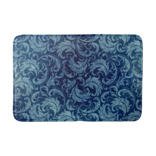 Tapete De Banheiro Cor damasco Elegante Blue Vintage