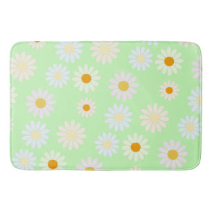 Tapete De Banheiro Cor-de-água doce colorida Daisy Pattern Green