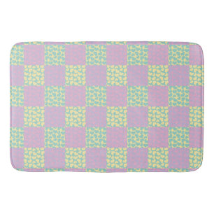 Tapete De Banheiro Cor-de-rosa-pasto-amoroso, amarelo, roxo e verde