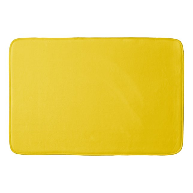 Tapete De Banheiro Cor Sólida Simples Amarelo Solar Moderno (Frente)