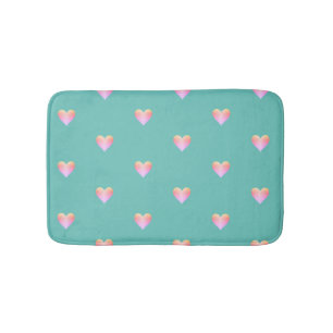Tapete De Banheiro Corações Bonito Modernos Faux Teal Rosa Iridescent