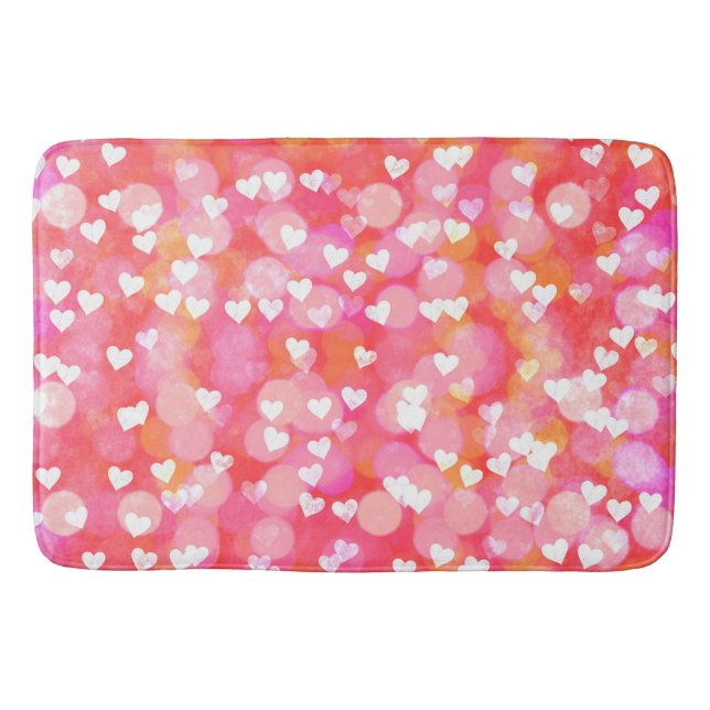 Tapete De Banheiro Corações e Bokeh (Frente)