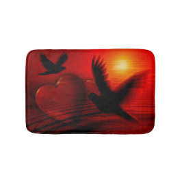 Tapete De Banheiro Corações e Doves