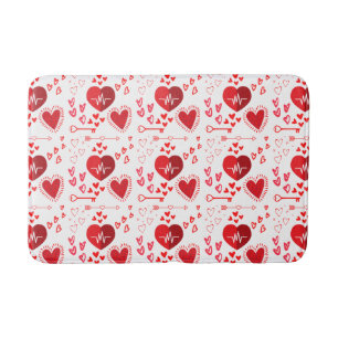 Tapete De Banheiro Corações e flechas de amor vermelho, Feliz dia de