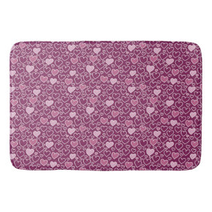Tapete De Banheiro Corações Rosa e Roxo