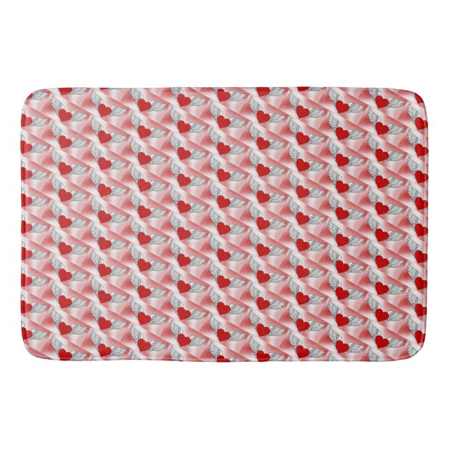 Tapete De Banheiro Corações Voadores Separados (Frente)