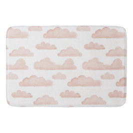 Tapete De Banheiro Coral Dreamtime Watercolor Clouds Bath Mat