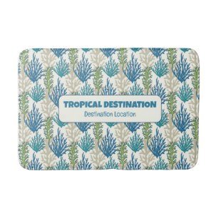 Tapete De Banheiro Coral Seaweeds texto personalizado