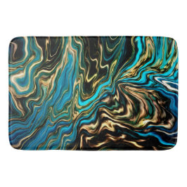 Tapete De Banheiro Cores Flutuantes Marble Dourada Aqua Bath Mat