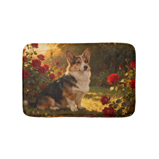 Tapete De Banheiro Corgi in the Roses I (frente)