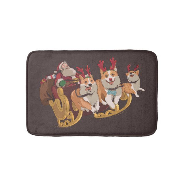Tapete De Banheiro Corgis de Natal (frente)