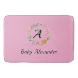 Tapete De Banheiro Coroa de Rosa Coral Peachy Personalizada