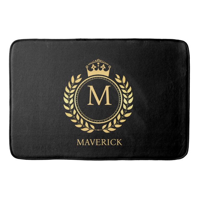 Tapete De Banheiro coroa monograma (Frente)