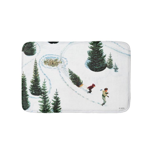 Tapete De Banheiro Cortando a árvore (frente)