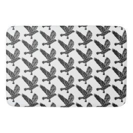 Tapete De Banheiro Corte de Raven Lino Voador Negro e Branco