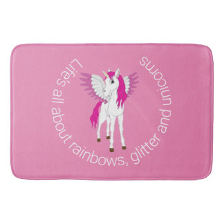 Tapete De Banheiro Cortina de Chá Rosa do Partido Wing Unicorn