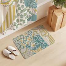Cortina de Motivo Misto Creme Amarelo Aquamarine B