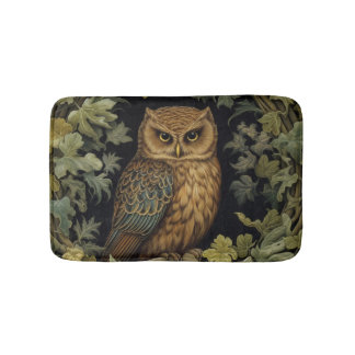 Tapete De Banheiro Coruja de Arte Nouveau na floresta