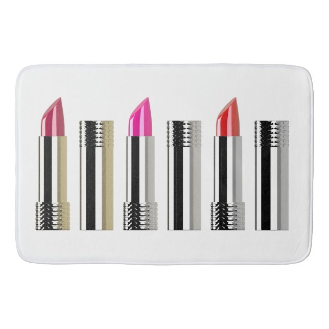 Tapete De Banheiro Cosmetologia de beleza liberiana cor-de-rosa-prata (Frente)