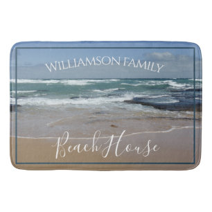 Tapete De Banheiro Costela de praia personalizada Ocean Large Bath Ma