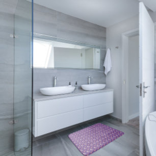 Tapete De Banheiro Cottagecore flores aquáticas padrão de lavanda