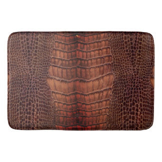 Tapete De Banheiro Couro Clássico De Répteis De Alligador De Mahogany