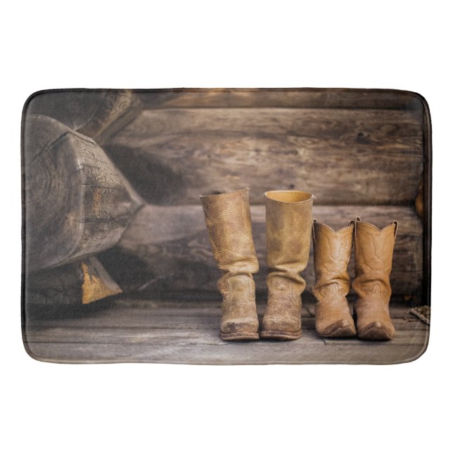 Tapete De Banheiro Cowboy e Cowgirl Boots Bath Mat (Frente)