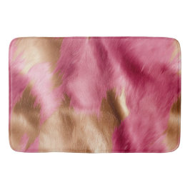 Tapete De Banheiro Cowhide Dourada-rosa ocidental