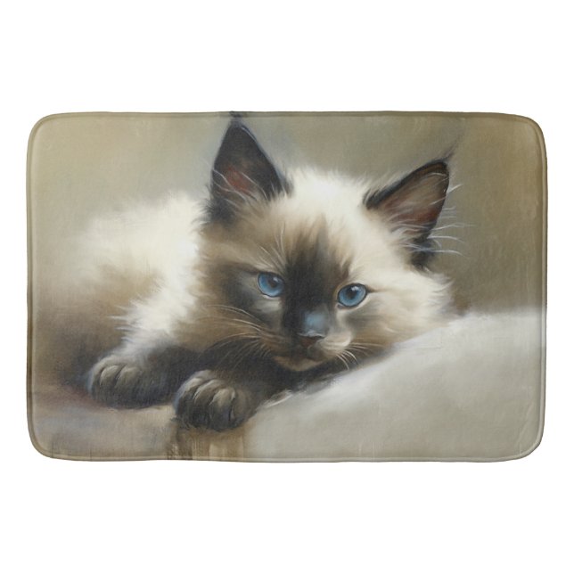 Tapete De Banheiro Cozy Companion Siamese Kitten (Frente)