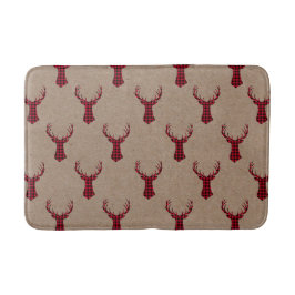 Tapete De Banheiro Cozy Modern Deer Kraft Xadrez Natal