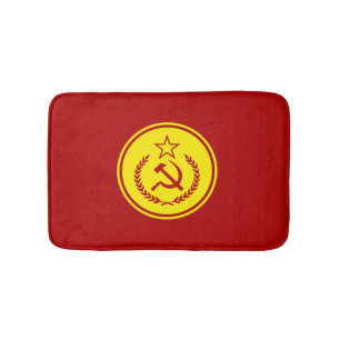 Tapete De Banheiro Crachá do martelo e da foice