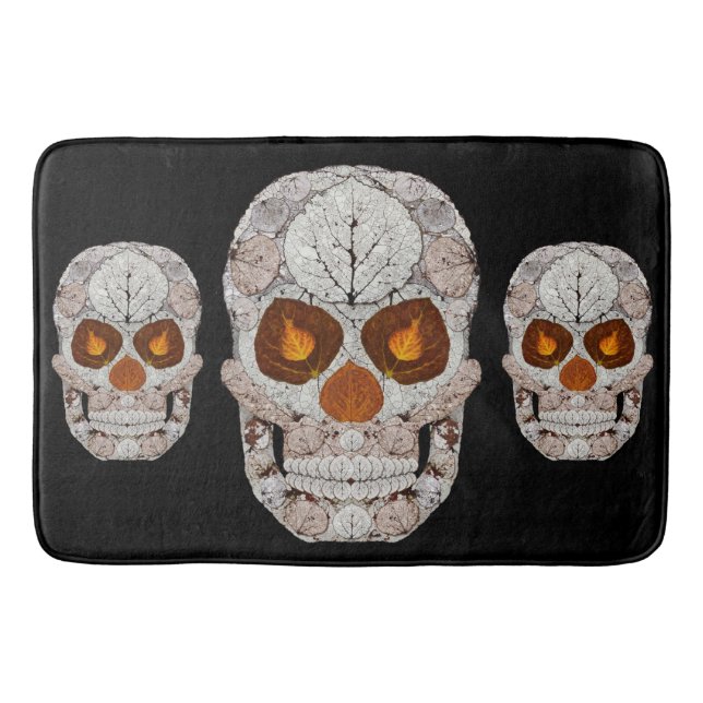 Tapete De Banheiro Crânio 11 da folha de Aspen (Frente)