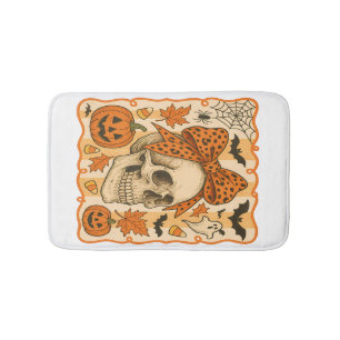 Tapete De Banheiro Cranio Assustador de Halloween