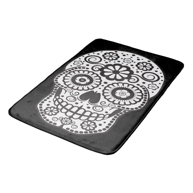 Tapete De Banheiro Crânio de Açúcar Sorridente (Angulado)