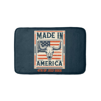 Tapete De Banheiro Crânio de Vaca da América Ocidental 4 de julho