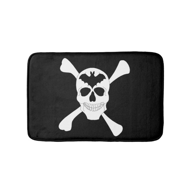Tapete De Banheiro Crânio E Crossbones Bath Mat (frente)