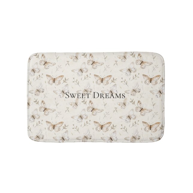 Tapete De Banheiro Cream Beige Sand Butterflies (frente)