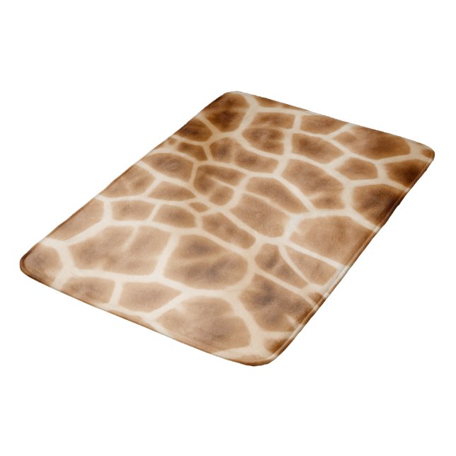 Tapete De Banheiro Cream Brown Giraffe Animal Print (Angulado)