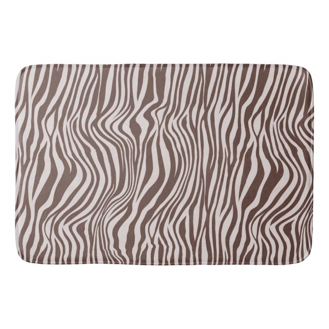 Tapete De Banheiro Cream Brown Zebra Print (Frente)