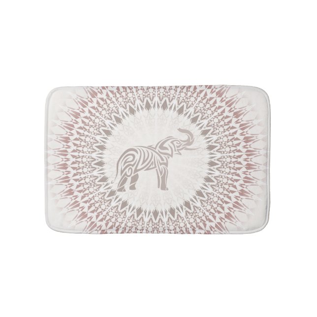 Tapete De Banheiro Cream Elefante Mandala (frente)