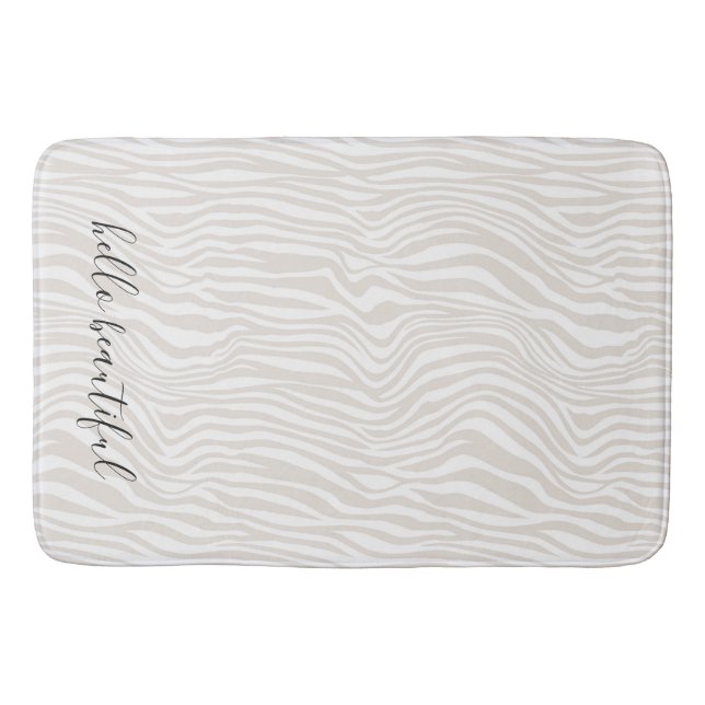 Tapete De Banheiro Cream Zebra Print personalizado (Frente)