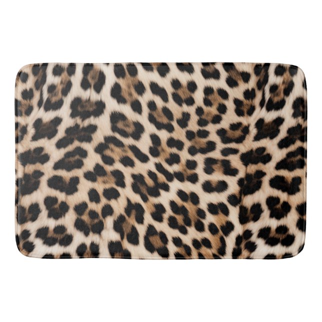 Tapete De Banheiro Creamy Brown Black Leopardo (Frente)