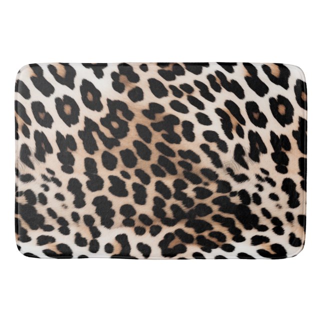 Tapete De Banheiro Creme Black Lepard (Frente)