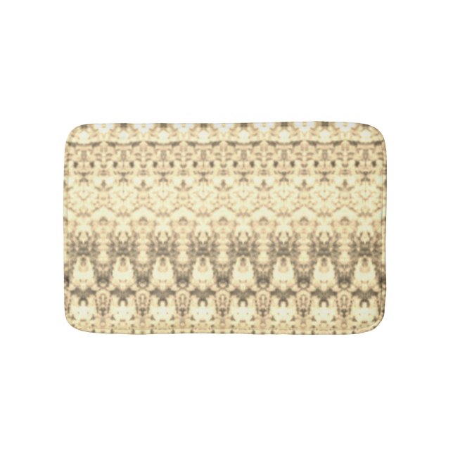 Tapete De Banheiro Creme E Branco Com Castanho (frente)