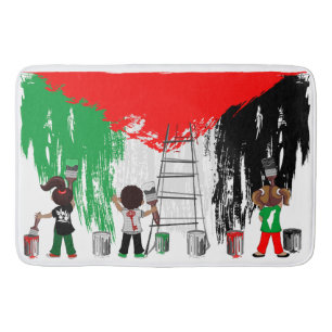 Tapete De Banheiro Crianças de Gaza Pintando a Bandeira da Palestina