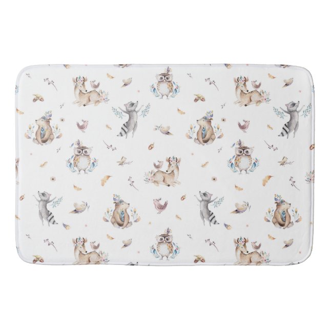 Tapete De Banheiro Crianças Woodland Animal Bath Mat (Frente)