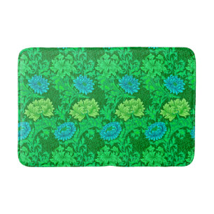 Tapete De Banheiro Crisântemos, verde limão & Aqua de William Morri