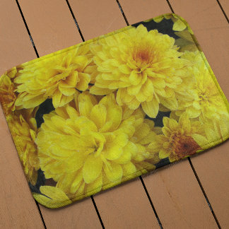 Tapete De Banheiro Crolisântemos Amarelo Brilhante